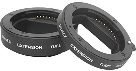 Extension tube NEX per A6000 / A6500 / A6300 – prolunga 10mm + 16mm con montatura, autofocus e esposizione automatica – set macro ideale per micro 4/3 e microfotografia