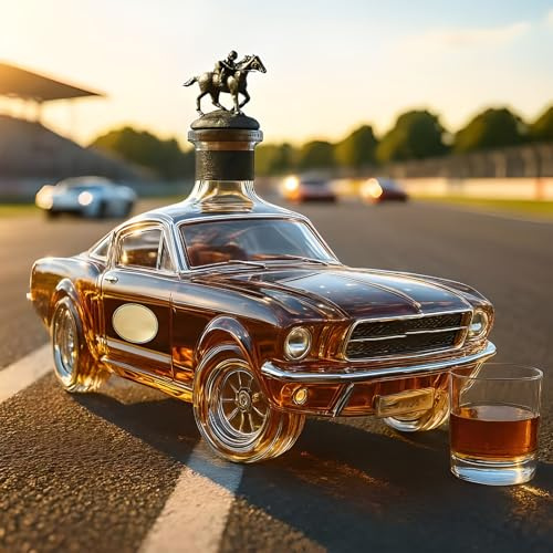 Botella de Whisky Para Coche, Juego de Decantador de Whisky de Cristal Novedoso con Forma de Coche, Esculturas de Decantador de Vidrio Novedosas, Para Fiesta en el Bar en Casa B