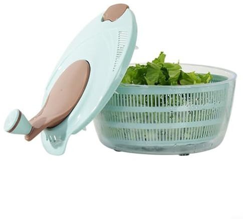 CashMuch Essoreuse à salade pour laver et sécher les légumes, design portable Sy Press avec bol transparent, passe au lave-vaisselle, matériau ABS PP, non