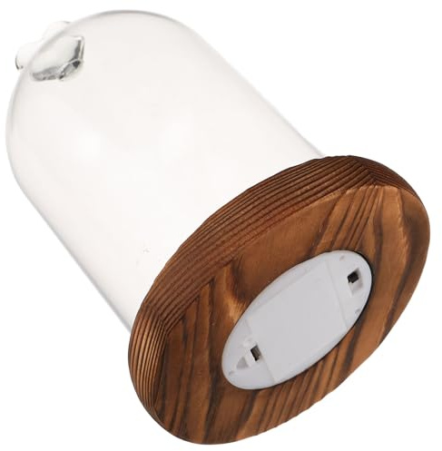 SOESFOUFU Campana de cristal con base de luz - Cúpula de exhibición de mostrador con agarre en forma de corazón - Centro de mesa para decoración de San Valentín, bodas y fiestas (sin batería)