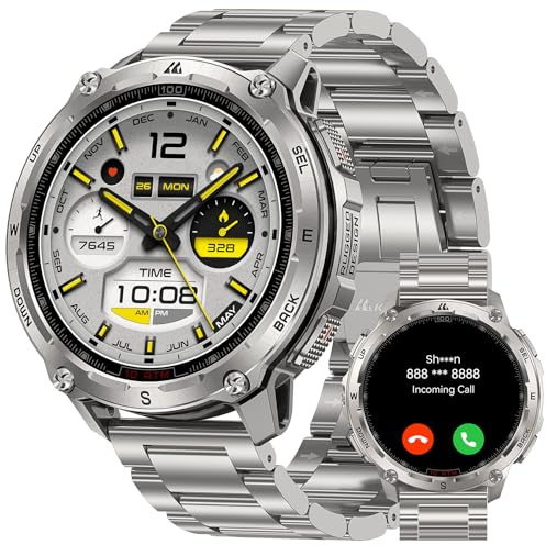 KOSPET Tank T4 Special Edition Smartwatch Herren, Dualband-GPS, 2 Armbänder | Offline-Karten, 1,43 AMOLED Robuste Militär Watch, 10ATM/IP69K, 180+ Sportmodi, Herzfrequenz Schlaftracking für Android iOS