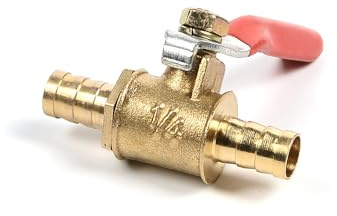 Brass Ball Valve 8mm Shut Off Valve Barbed Hose Pipe Joiner Faucet Connector Adapter for Water Gas Oil (Pack of 1)