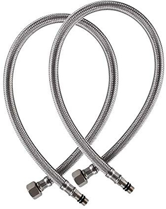 Weirun Monobloc Mixer Tap Connector M10 x 1500mm 1/2 BSP Flexible Hose Pipe Tap Tails for MonoBlock Basin Kitchen Sink Taps, 2 Pcs