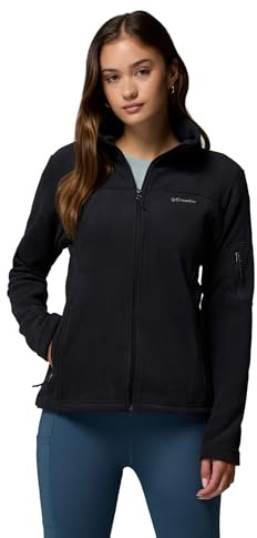 Columbia Women's Fast Trek Jacket, Full Zip Fleece Jacket, Black, Size XXL