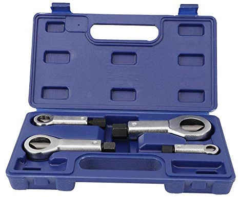 Nut Splitter Set, 4PCS Rusted Damaged Nut Breaker Extractor Remover Tool 9-27mm, Manual Broken Nut Removing Drivers Set