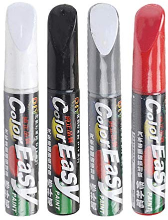 MEYANG Autolack Kratzer Ausbesserungsstift, 12 ml, Lackstift, Autolackreparatur, Perlpunkt-Lackstift, Pinsel, Autokratzer-Entferner, Reparaturstift – weiß, schwarz, silber, rot