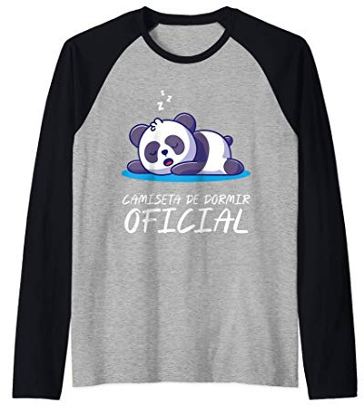 Camiseta de dormir oficial I Lindo panda dormido Camiseta Manga Raglan