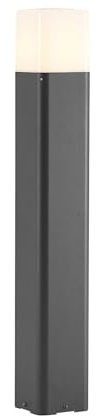 Lucande Utomhuslampa 'Obuna' (modern) i Svart av aluminium/grå zink (1 lamor, E27) - Väglampa, pollare, vägbelysning, sockellampa