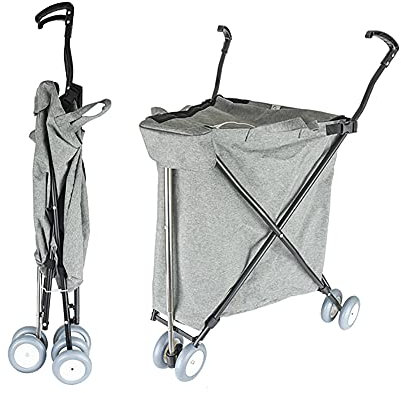 Carrello spesa grande 84L Moda pieghevole Rimovibile Borsa del carrello 3 ruote doppie Robusto 60Kg Supermercato Campeggio Picnic
