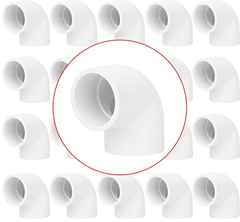 20 Pack 1 90 Degree Elbow Pipe Fittings 2 Way Right Angle PVC Pipe Fitting, Furniture Build Grade SCH40 (Socket x Socket) 1 PVC Fitting Connectors for DIY PVC Shelf Garden Support Structure