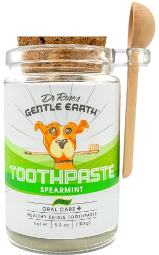 All Natural Dog Toothpaste, Organic Canine Toothpaste for Dogs, Veterinarian Formulated, Removes Tartar & Improves Gum Health, Safe, Made in USA - 5oz Spear Mint