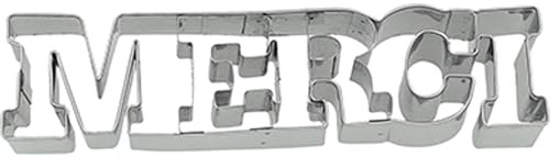 Birkmann, Ausstechform Schriftzug 'Merci', Ausstechform zum Ausstechen und Dekorieren von Plätzchen, Marzipan, Fondant, Edelstahl, spülmaschinengeeignet, Größe:15 cm…