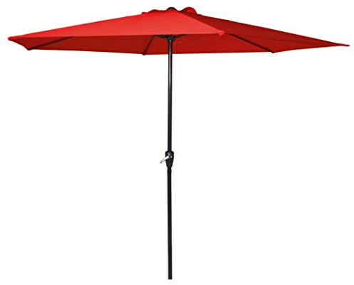 habeig Sonnenschirm Marktschirm Kurbelschirm 300cm in lila, rosa oder rot 3m mit 6 Streben