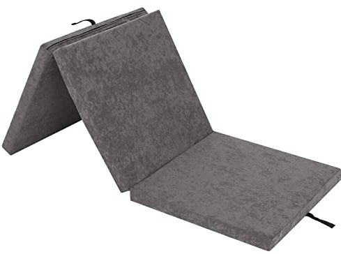Klappmatratze Matratze 3-teilige Gästematratze Campingmatratze Faltmatratze Liegefläche (Grau, 180 x 65 cm)