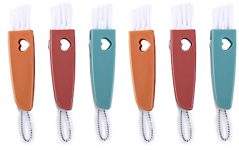 Leadigol 6 Pcs Cup Lid Cleaning Brushes, 3 in 1 Bottle Cleaning Brush and Drinking Straw Brush Milk Bottle Brush Gap Groove Cleaning Brushes