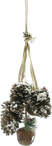 Dekoleidenschaft Dekohänger Winter mit Glöcken in Rost-Optik & Tannenzapfen, 58 cm hoch, Türschmuck, Fensterdeko zum Hinhängen, Winterdeko hängend