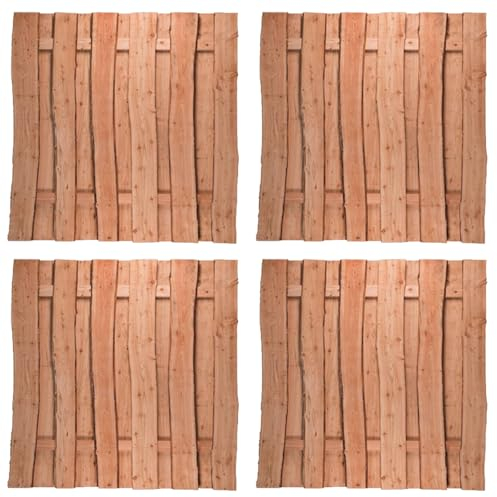 4er Set Holz-Zaun Dresden | Sichtschutz-Zaun 180x180 cm | aus Lärchenholz | Bohlenzaun | Gartenzaun | Bretterzaun | Sichtschutz Lärche