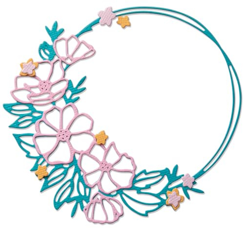 Sizzix Thinlits Stanzschablonen, rund, Blumenmuster