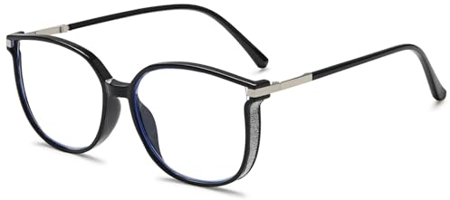 Lanomi Lesebrille Blaulichtfilter Groß Herren Damen Computer Sehhilfe Dicke TR90 Rahmen UV400 Schutz Lesehilfe Anti Müdigkeit Brille +0 bis +4,0 Schwarz 1.0