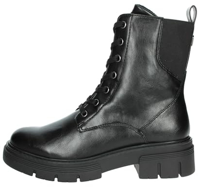 MARCO TOZZI Damen Stiefeletten zum Schnüren mit Blockabsatz mit Reißverschluss, Schwarz (Black), 40 EU