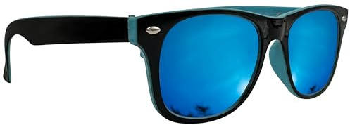 Mustavo Childrens TwoTone Blue Mirror Sunglasses Bright Colours Kids Boys Girls Eyewear For Beach Summer Park UV400