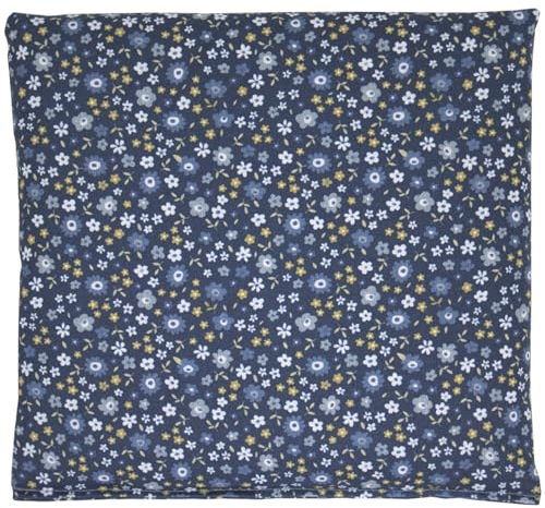 Bio-Bio Körnerkissen 19x19cm. Bio-Füllung & Bio-Stoff Blümchen-blau. Als Wärmekissen und Kältekissen