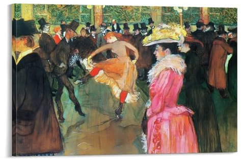 REDCHAMBER Henri De Toulouse-Lautrec Ball im Moulin Rouge Poster, Wandkunst, Gemälde, Leinwanddrucke, Dekor-Poster, Kunstwerke, 50 x 75 cm