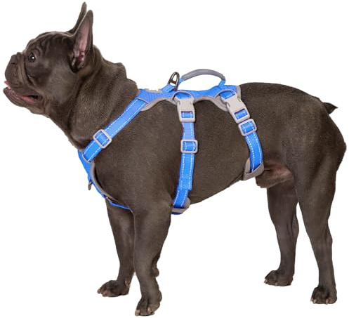 Huntboo Escape Proof Harness, No Slip Dog Harness Escape Proof, Fullt reflekterande sele med handtag, andningsbar, hållbar, justerbar väst för medelstora hundar som går, tränar och kör utrustning