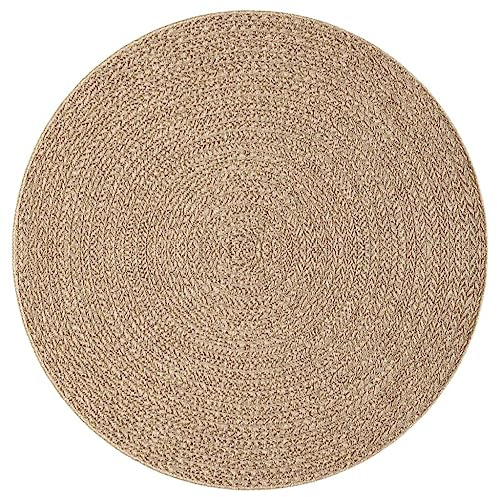 vidaXL Teppich ZIZUR Ø 200 cm Jute-Optik Indoor und Outdoor