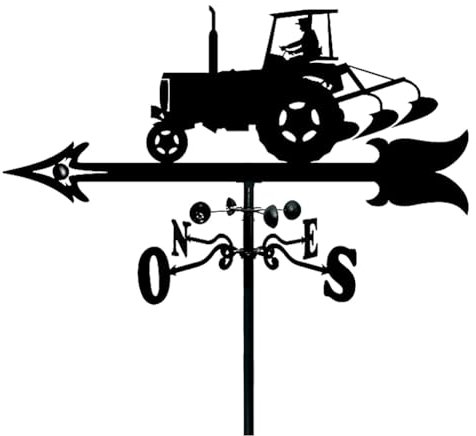 YYLDPFDC Wetterfahne, Bauernhof-Traktor, Windrichtungsanzeige, Ornament, Wetterhahn, Szene, Garten, Wetterfahne, Messwerkzeuge, Outdoor-Schuppen, Eisen, Hof, Dach, Scheunen, Dekoration