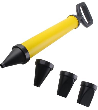 GIVIHGETI Pistola per fughe per malta, siringa per malta con 4 ugelli, pompa per malta a mano, con accessori, siringa per malta fai da te, pompa per malta a mano, siringa per fughe con 4 ugelli