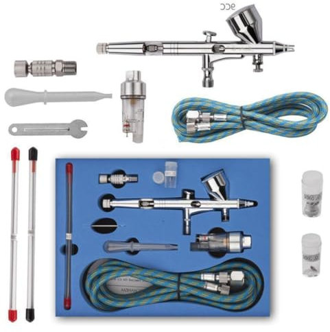 TEHAUX Airbrush Air Compressor Kit, 180k Air Brush Kit Air Brush Set with Airbrush and 0.3/0.5mm Nozzle, Air Brush for Nails Art, Model Painting Cake Decor