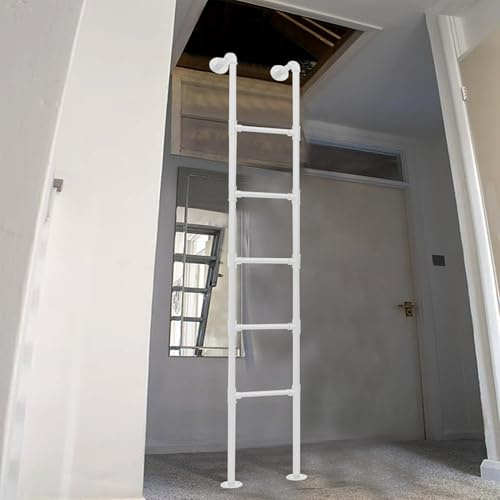 Escalera de emergencia de hierro forjado para escape de incendios para sótano, ventana, buhardilla, altillo, cama, uso en interiores y exteriores, 145 cm