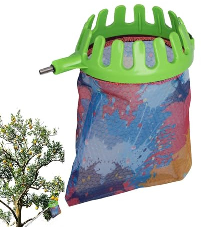 Fruit Picker Heads, Basket, Fruit Picker Tool - Fruit Catcher Bag, Orange Picker Tool with Nano Mesh Bag, Fruit Picking Aid Tool, Portable Citrus Pear Harvesting Bag