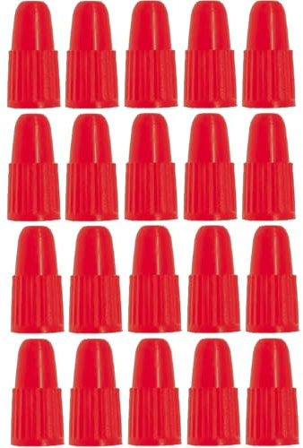 cyclingcolors 20x Bouchon de Valve Capuchon Plastique Presta Pneu vélo Moto Auto Voiture Quad Trottinette, Rouge