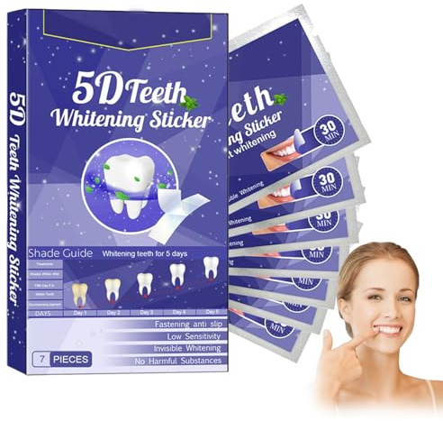 Strisce Sbiancanti per la Cura Dello Smalto, Strisce Sbiancanti Denti, Whitening Teeth Strips, Rapida e Delicata la Pulizia dei Denti, Rimuovono Delicatamente le Macchie, Rinfresca l'alito