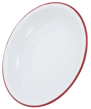 Luxshiny Enamel Plate Deep Vintage Bowl for Camping Outdoor Dinner Salad Pasta Serving Platter