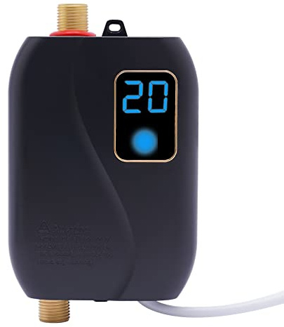 3500W Chauffe-eau instantané sous table électrique | Chauffe-eau professionnel avec écran LCD de température et protection IPX4 | Préparation instantanée d’eau chaude pour cuisine/salle de bain |