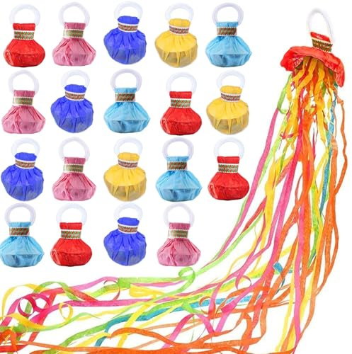 12 Bags Hand Thrown Ribbons Confetti Bullets, Easy to Clean Handheld Streamer, Mother's Day Celebration Supplies, Birthday Wedding Graduation School Opening Party Decor