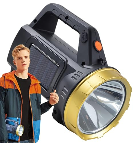 Lampe de poche rechargeable | Lampe de poche solaire étanche, 3 modes, économe en énergie, lanterne lumineuse pour la survie, le camping, les pannes de courant, l'inspection de la maison
