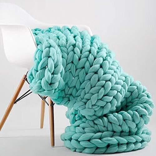 Gewichtete Decke, grobe Chenille-Strickdecke für Komfort, gemütliche gestrickte Wollgarn-Decke für Bett, Sofa und Heimdekoration