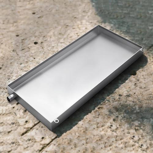 DJJYCTNM 304 Stainless Steel Air Conditioner Drip Pan with Hose, Oil Drip Tray, AC Drain Pan for Multiple Uses(80 * 32.5 * 5cm/31.5 * 13 * 2in)