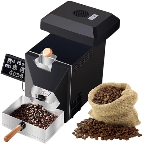 agreilduite 200g Smart Coffee Roaster Machine, 3-Mode Professional Coffee Bean Roaster W/ 9 Preset Curves&Manual Mode, Smoke Filter & Exhaust Pipe, Commercial Coffee Roaster For Home & Commercial Use
