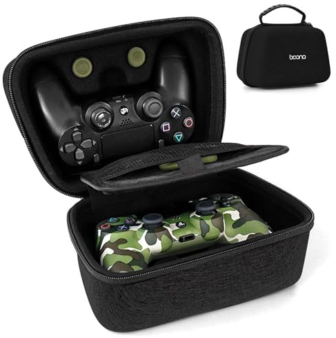 PS5 PS4 Switch Pro Controller Case, Game Controller Carrying Travel Bag Compatible with PS 5, PS 4, X Box, Switch Pro and Other Controllers, Protective Hard Storage Case for 2 Controllers (Black)