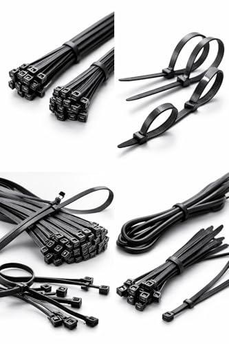 100pc Cable Ties, Adjustable Fasteners for Cable Management and Organization (200mm x 2.5mm)