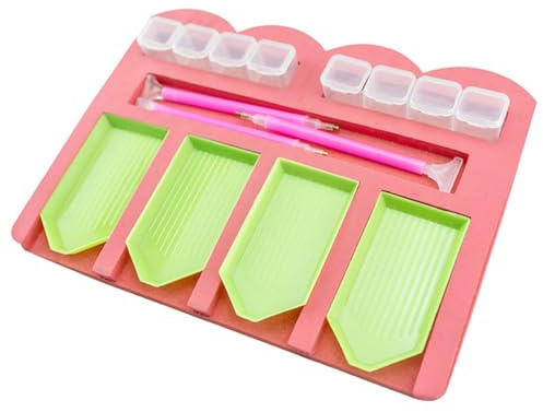 LALAFINA Support de Peinture Diamant 10pcs en Résine 4 Compartiments pour Organiser les Forets Multicolores, pour DIY et Art du Diamant
