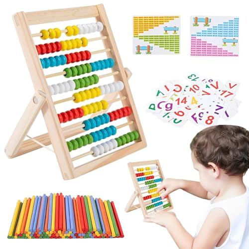 Generisch Kinder Abakus Bunt | Frühentwicklung Mathematik Zählspielzeug - Mathematischer Rechen Rahmen,Für Zuhause Kindergarten Vorschule & Kinderzimmer