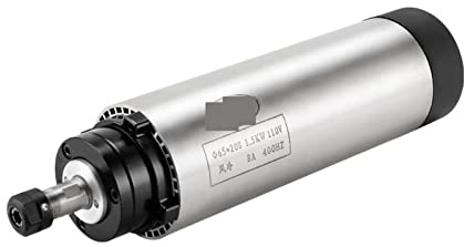 Spindle Motor, Air Cooled Spindle 1.5KW 1500W 65mm 4 Bearings 24000RPM 400HZ Air Cooling CNC Motor for CNC Wood Router Milling Machines