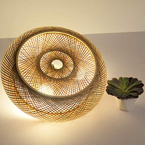 Deckenlampe Retro Bambus Rattan Natürliche Gewebte Deckenleuchte Vintage Deckenlich E27 Land Korridor Pendelleuchte Handgewebte Lampe Restaurant Wohnzimmer Schlafzimmer Studie Deko Beleuchtung leuchte