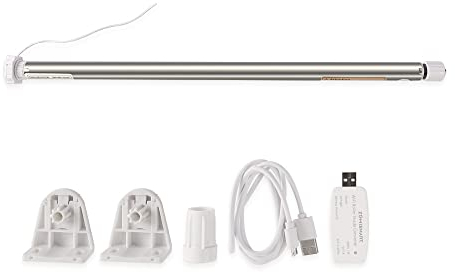 zemismart Tuya WiFi-Rollschirmmotor, eingebauter Akku, Smart Life Rollo, EngineEcho Google Home Control, Timer-Funktion, Tuya App-Fernbedienung (mit Fernbedienung1, für 17/25/28 mm)